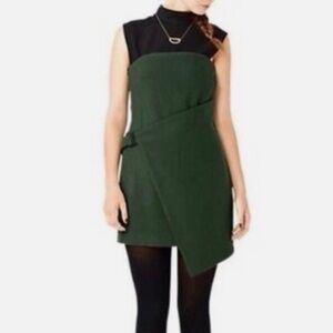 NWT Kate Spade Saturday Green Buckle Over Strapless Asymmetrical Wrap Dress 12